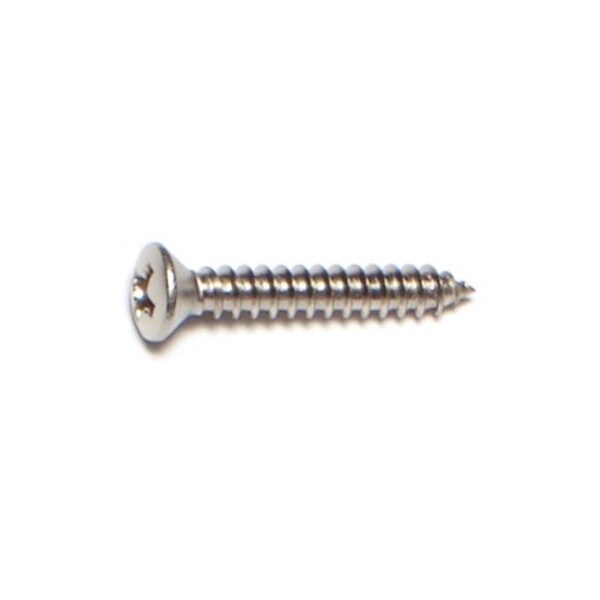 Midwest Fastener Sheet Metal Screw, #4 x 3/4 in, 18-8 Stainless Steel Oval Head Phillips Drive, 100 PK 05213 - main